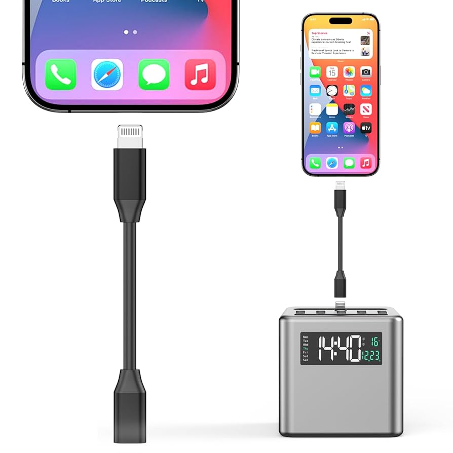 Amazon.co.jp: iPhone充電延長アダプターケーブルコード10cm